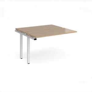 Adapt add on unit single 1200mm x 1200mm - white frame, kendal oak top