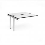 Adapt add on unit single 1200mm x 1200mm - white frame, white top, black edge E1212-AB-WH-WK