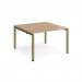 Adapt back to back desks 1200mm x 1200mm - green frame, beech top E1212-GN-B