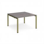 Adapt back to back desks 1200mm x 1200mm - green frame, grey oak top E1212-GN-GO