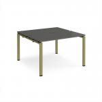 Adapt back to back desks 1200mm x 1200mm - green frame, storm grey top E1212-GN-OG