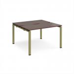 Adapt back to back desks 1200mm x 1200mm - green frame, walnut top E1212-GN-W