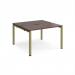 Adapt back to back desks 1200mm x 1200mm - green frame, walnut top E1212-GN-W