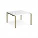 Adapt back to back desks 1200mm x 1200mm - green frame, white top E1212-GN-WH