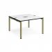Adapt back to back desks 1200mm x 1200mm - green frame, white top, black edge E1212-GN-WK
