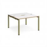 Adapt back to back desks 1200mm x 1200mm - green frame, white top, oak edge E1212-GN-WO