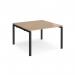 Adapt back to back desks 1200mm x 1200mm - black frame, beech top E1212-K-B