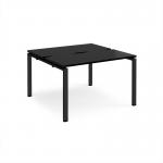 Adapt back to back desks 1200mm x 1200mm - black frame, black top E1212-K-BK