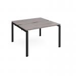 Adapt back to back desks 1200mm x 1200mm - black frame, grey oak top E1212-K-GO