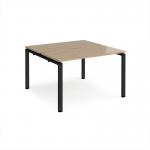 Adapt back to back desks 1200mm x 1200mm - black frame, kendal oak top E1212-K-KO