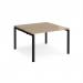 Adapt back to back desks 1200mm x 1200mm - black frame, kendal oak top E1212-K-KO