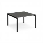 Adapt back to back desks 1200mm x 1200mm - black frame, storm grey top E1212-K-OG