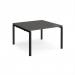 Adapt back to back desks 1200mm x 1200mm - black frame, storm grey top E1212-K-OG