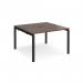 Adapt back to back desks 1200mm x 1200mm - black frame, walnut top E1212-K-W