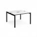 Adapt back to back desks 1200mm x 1200mm - black frame, white top, black edge E1212-K-WK