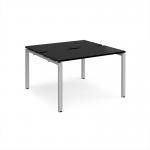 Adapt back to back desks 1200mm x 1200mm - silver frame, black top E1212-S-BK