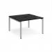 Adapt back to back desks 1200mm x 1200mm - silver frame, black top E1212-S-BK