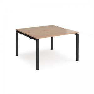 Adapt starter units back to back 1200mm x 1200mm - black frame, beech