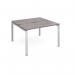 Adapt starter units back to back 1200mm x 1200mm - silver frame, grey oak top E1212-SB-S-GO