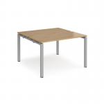 Adapt starter units back to back 1200mm x 1200mm - silver frame, oak top E1212-SB-S-O