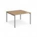 Adapt back to back desks 1200mm x 1200mm - silver frame, oak top E1212-S-O