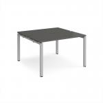 Adapt back to back desks 1200mm x 1200mm - silver frame, storm grey top E1212-S-OG
