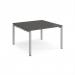 Adapt back to back desks 1200mm x 1200mm - silver frame, storm grey top E1212-S-OG