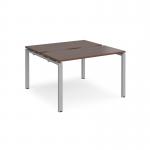 Adapt back to back desks 1200mm x 1200mm - silver frame, walnut top E1212-S-W