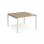 Adapt back to back desks 1200mm x 1200mm - white frame, kendal oak top E1212-WH-KO