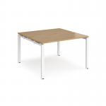 Adapt back to back desks 1200mm x 1200mm - white frame, oak top E1212-WH-O