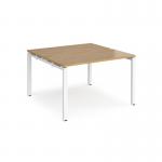Adapt back to back desks 1200mm x 1200mm - white frame, oak top E1212-WH-O