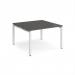 Adapt back to back desks 1200mm x 1200mm - white frame, storm grey top E1212-WH-OG