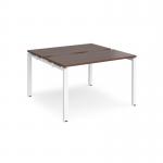 Adapt back to back desks 1200mm x 1200mm - white frame, walnut top E1212-WH-W