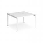 Adapt back to back desks 1200mm x 1200mm - white frame, white top E1212-WH-WH