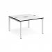 Adapt back to back desks 1200mm x 1200mm - white frame, white top, black edge E1212-WH-WK