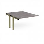 Adapt add on unit single 1200mm x 1600mm - green frame, grey oak top E1216-AB-GN-GO