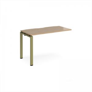 Adapt add on unit single 1200mm x 1600mm - green frame, kendal oak top