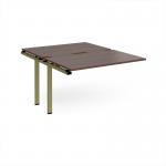 Adapt add on unit single 1200mm x 1600mm - green frame, walnut top E1216-AB-GN-W