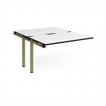 Adapt add on unit single 1200mm x 1600mm - green frame, white top, black edge E1216-AB-GN-WK