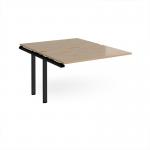 Adapt add on unit single 1200mm x 1600mm - black frame, kendal oak top E1216-AB-K-KO