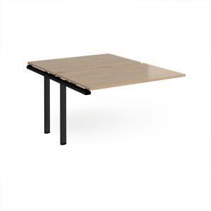 Adapt add on unit single 1200mm x 1600mm - black frame, kendal oak top