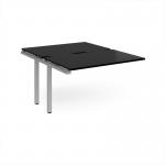 Adapt add on unit single 1200mm x 1600mm - silver frame, black top E1216-AB-S-BK