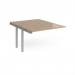 Adapt add on unit single 1200mm x 1600mm - silver frame, kendal oak top E1216-AB-S-KO
