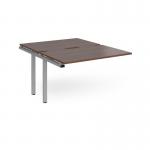 Adapt add on units back to back 1200mm x 1600mm - silver frame, walnut top E1216-AB-S-W