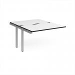 Adapt add on unit single 1200mm x 1600mm - silver frame, white top, black edge E1216-AB-S-WK