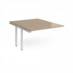 Adapt add on unit single 1200mm x 1600mm - white frame, kendal oak top E1216-AB-WH-KO