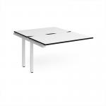 Adapt add on unit single 1200mm x 1600mm - white frame, white top, black edge E1216-AB-WH-WK