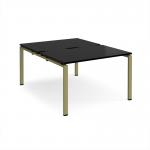 Adapt back to back desks 1200mm x 1600mm - green frame, black top E1216-GN-BK