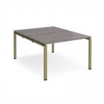 Adapt back to back desks 1200mm x 1600mm - green frame, grey oak top E1216-GN-GO