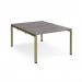 Adapt back to back desks 1200mm x 1600mm - green frame, grey oak top E1216-GN-GO